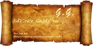 Güncz Gajána névjegykártya
